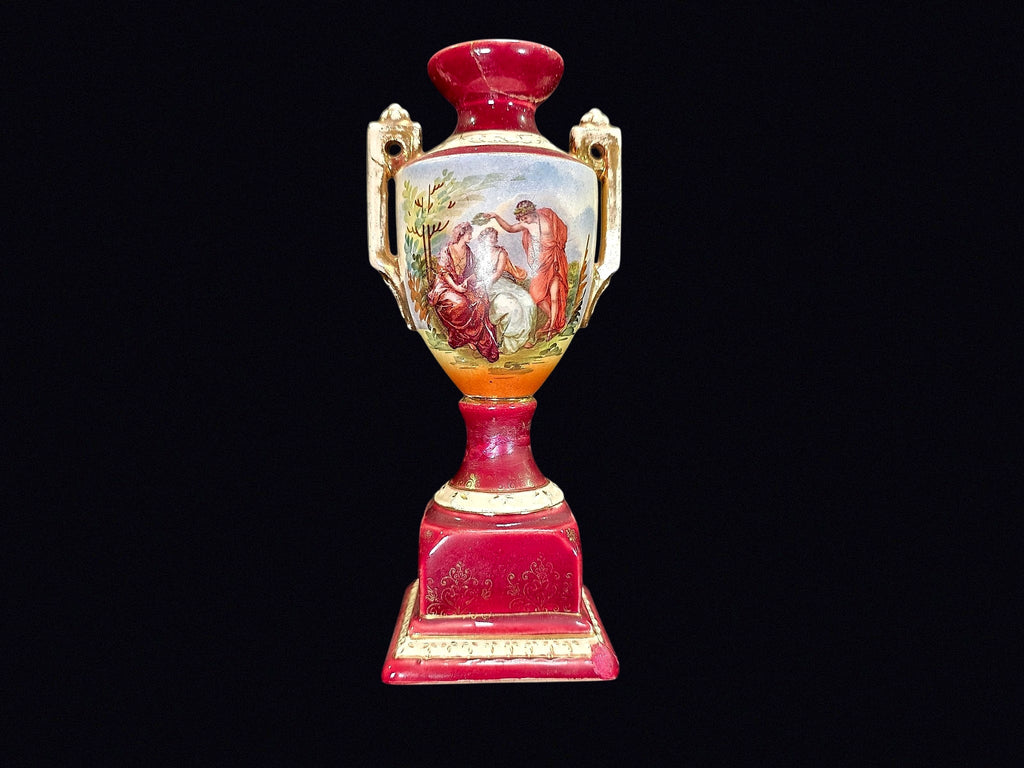 Vienna Style Porcelain Urn c1900 Twin Handle