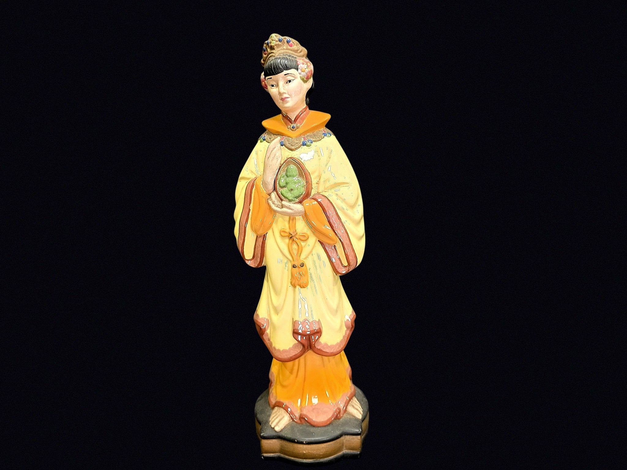 Mid-Century Chalkware Emperor Figure 15in