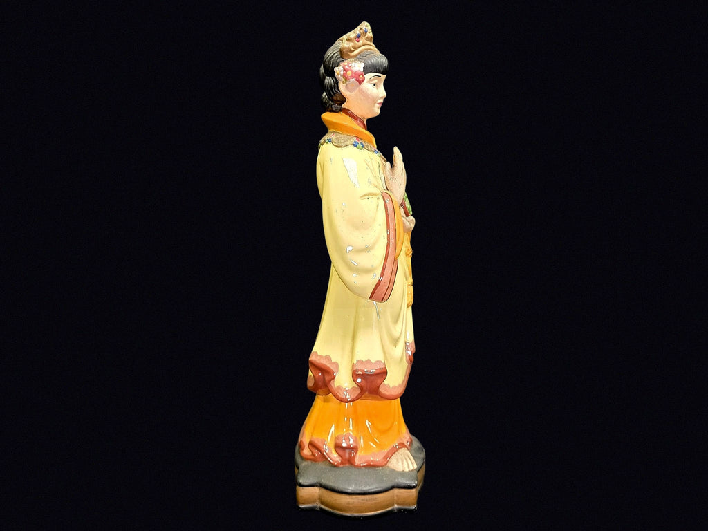 Mid-Century Chalkware Emperor Figure 15in