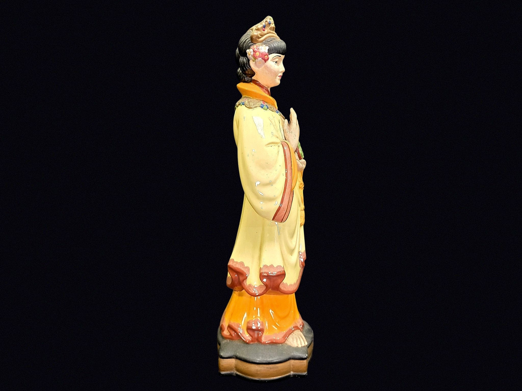 Mid-Century Chalkware Emperor Figure 15in