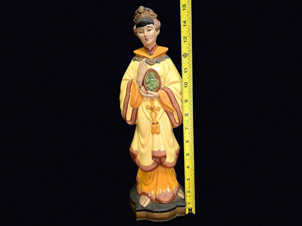 Mid-Century Chalkware Emperor Figure 15in