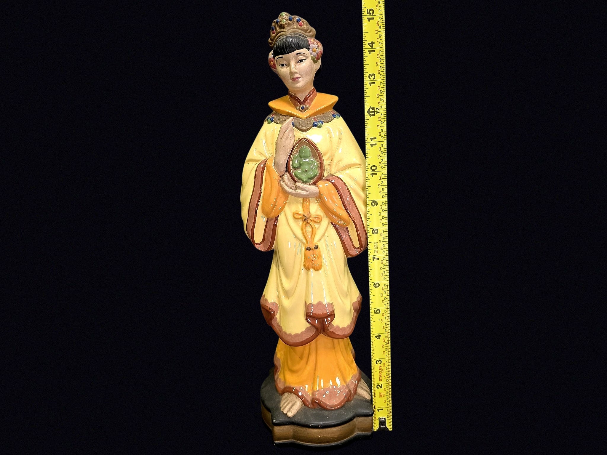 Mid-Century Chalkware Emperor Figure 15in