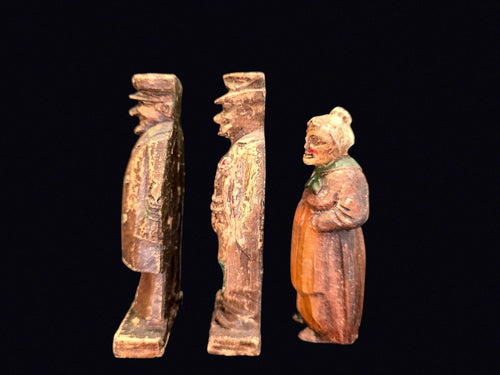 Carved Polychrome Wood Folk Figures Lot of 3