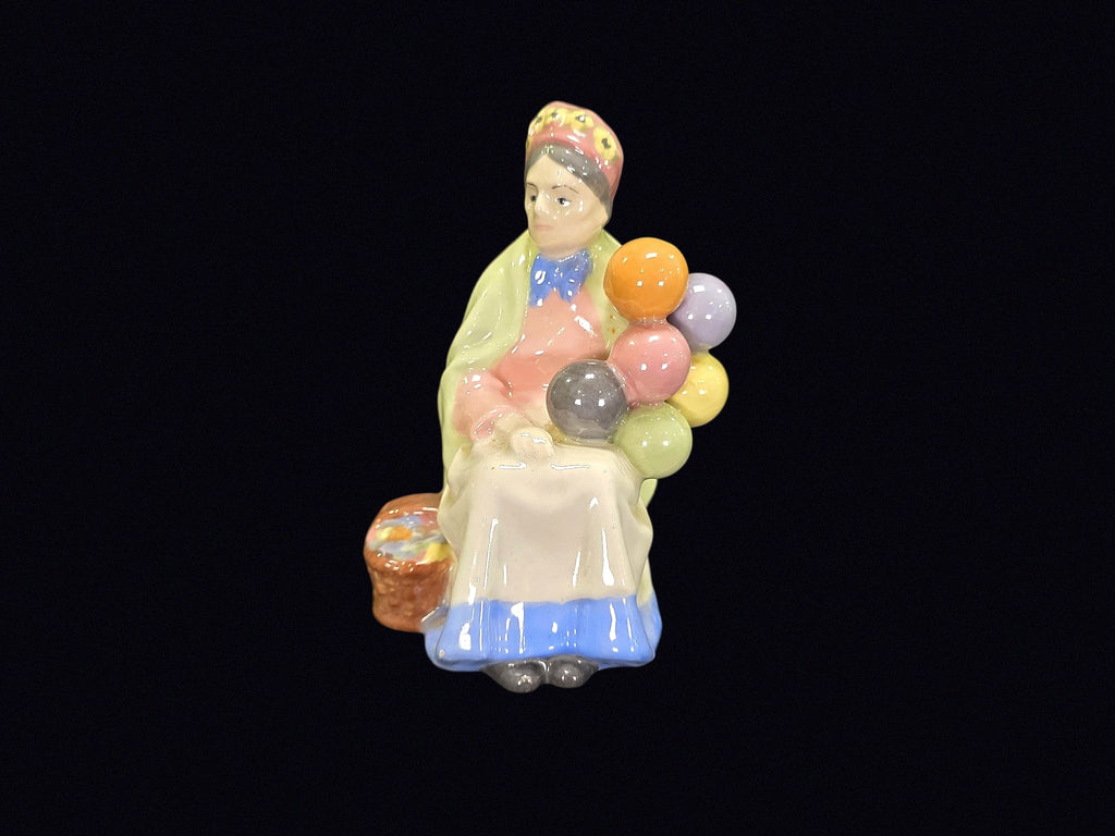 Old Balloon Seller Porcelain Figurine Unmarked