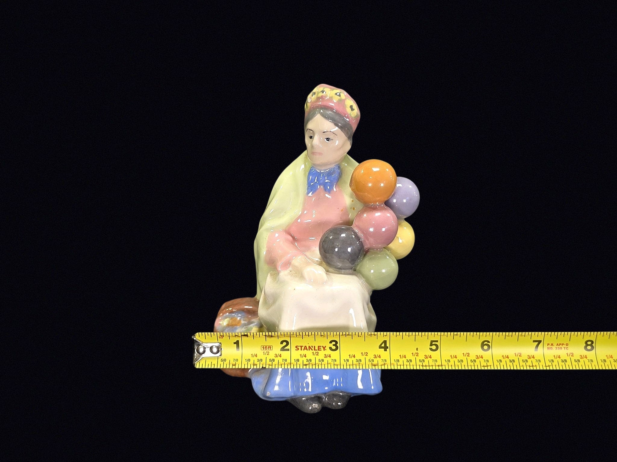 Old Balloon Seller Porcelain Figurine Unmarked