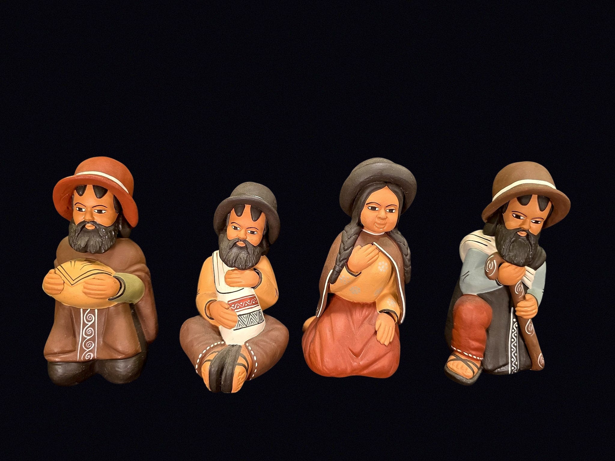 Peruvian Folk Art Pottery Nativity Figures 4