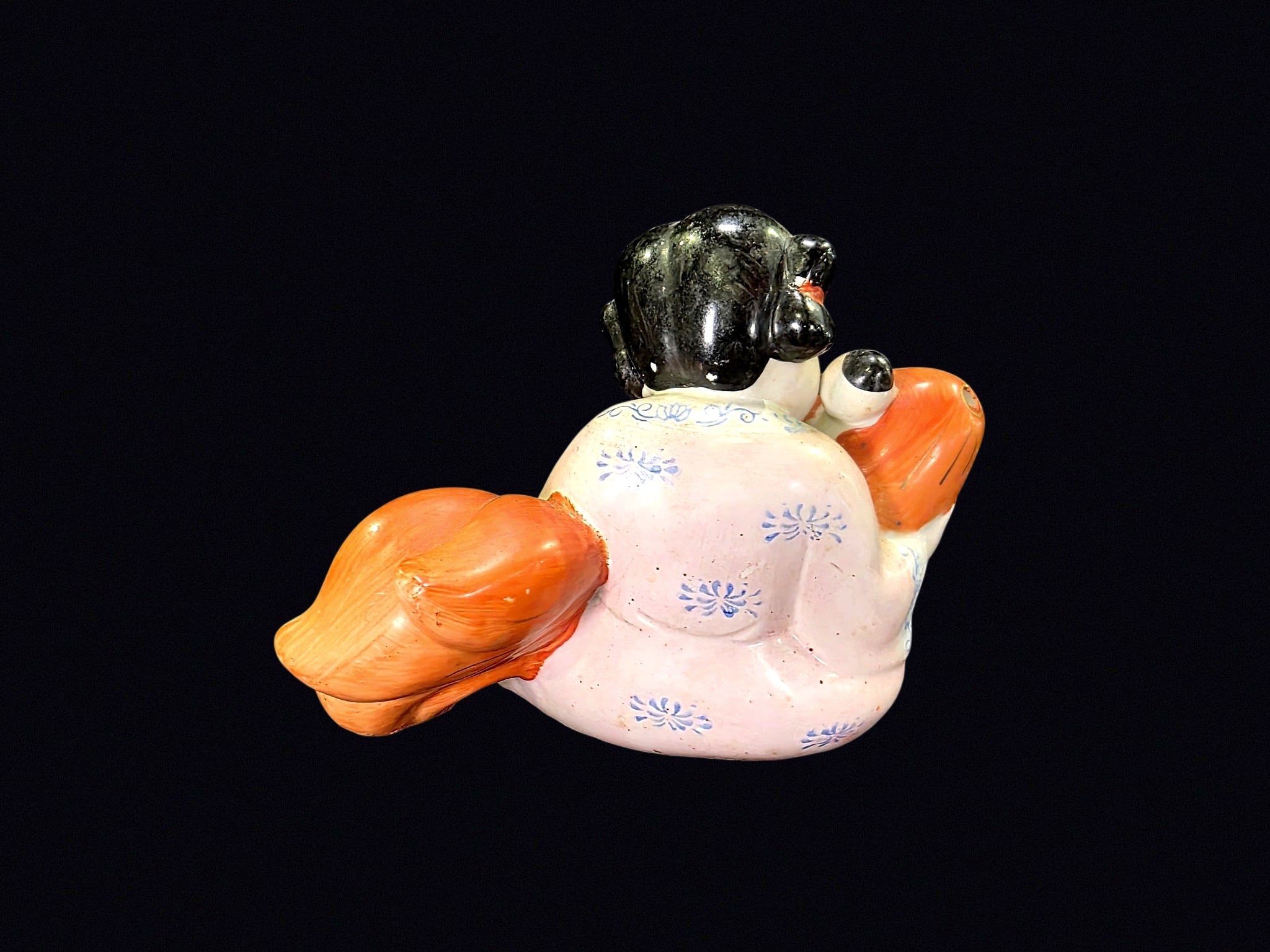 Chinese Porcelain Boy with Carp Figurine