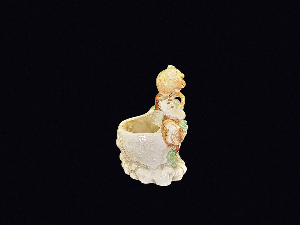 Japan Hummel-Style Girl Lamb Planter c1950s