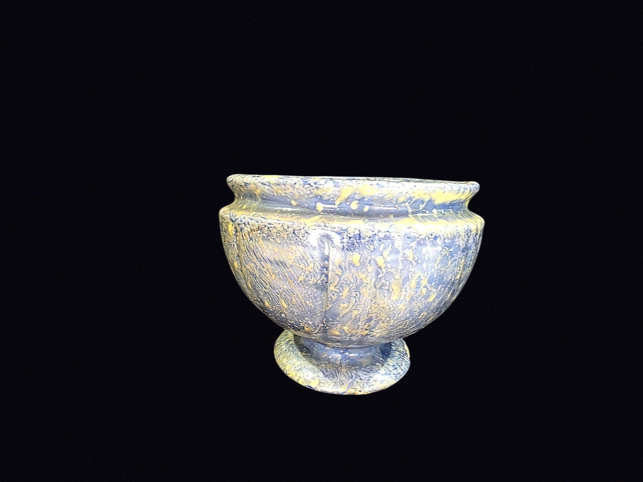 Spongeware Footed Jardiniere c1900 Stoneware