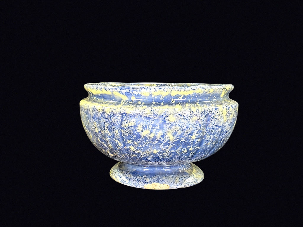 Spongeware Footed Jardiniere c1900 Stoneware