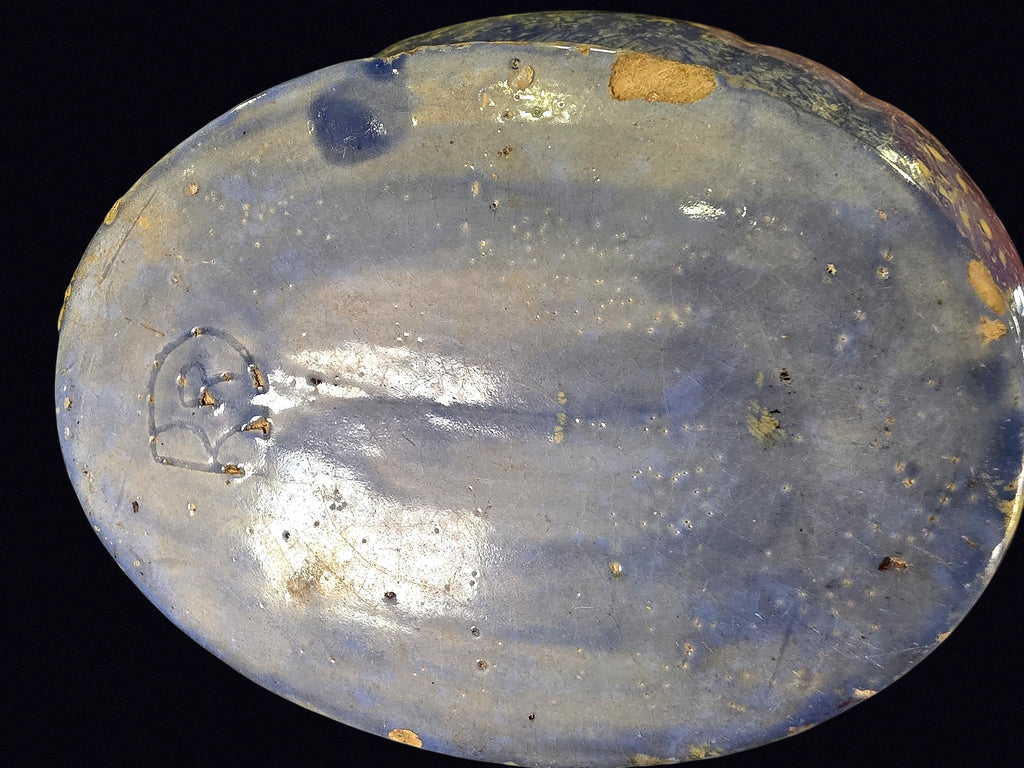 Spongeware Footed Jardiniere c1900 Stoneware