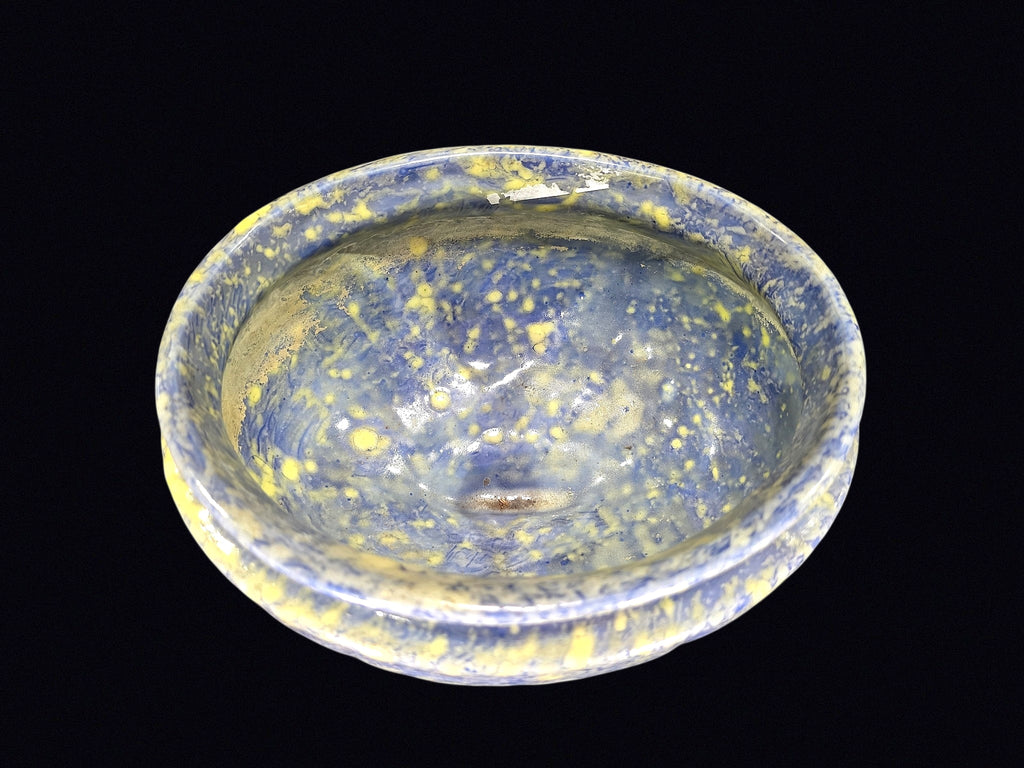 Spongeware Footed Jardiniere c1900 Stoneware
