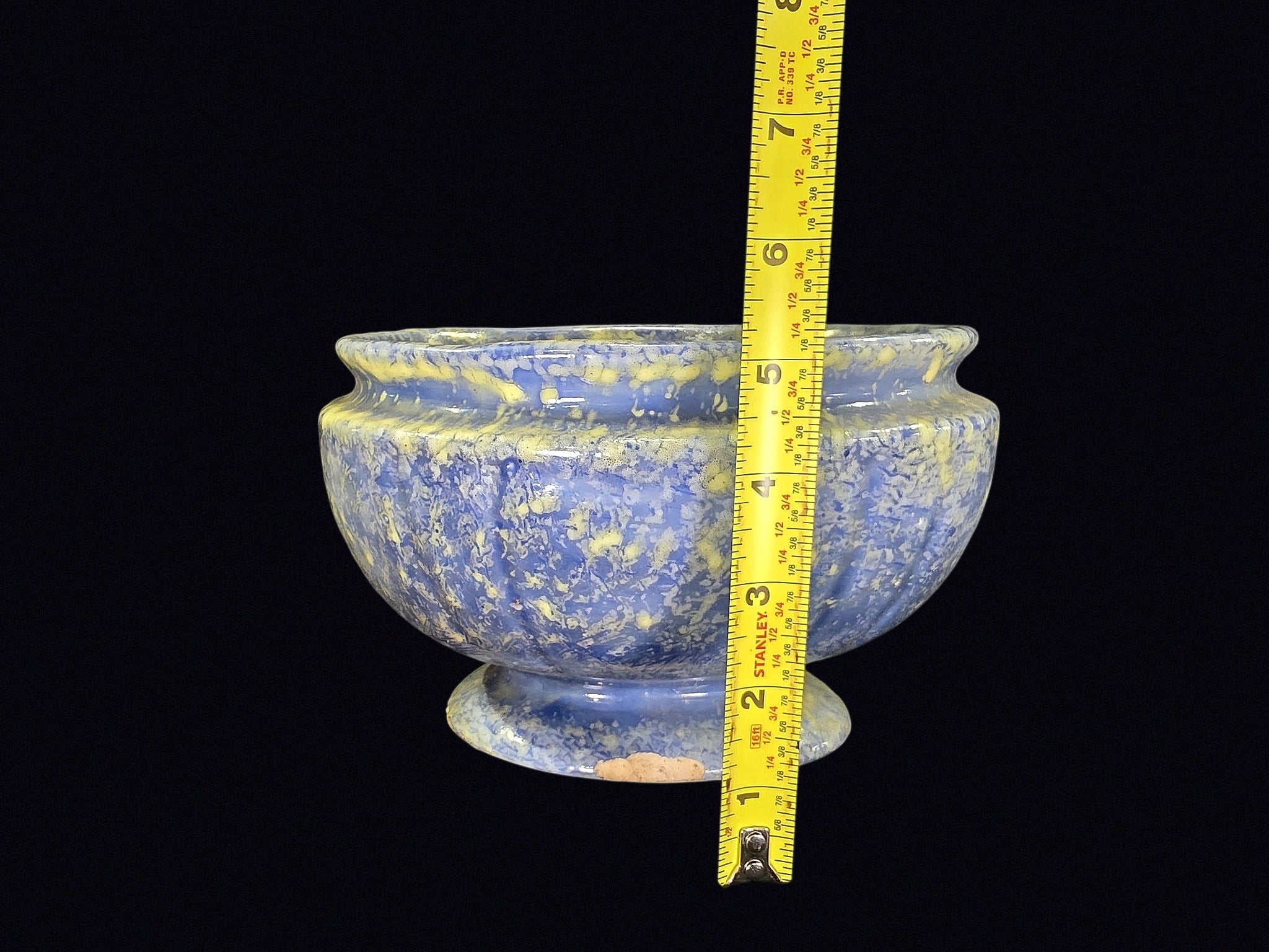 Spongeware Footed Jardiniere c1900 Stoneware
