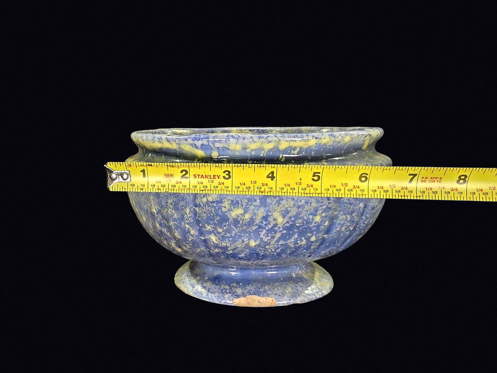 Spongeware Footed Jardiniere c1900 Stoneware