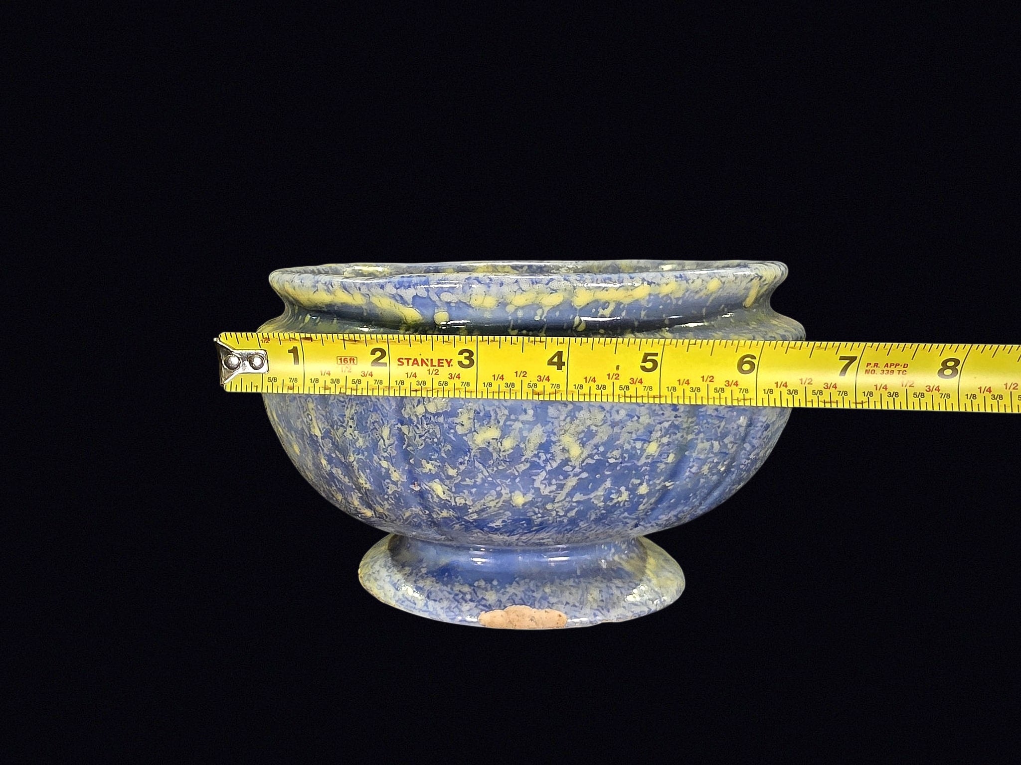 Spongeware Footed Jardiniere c1900 Stoneware