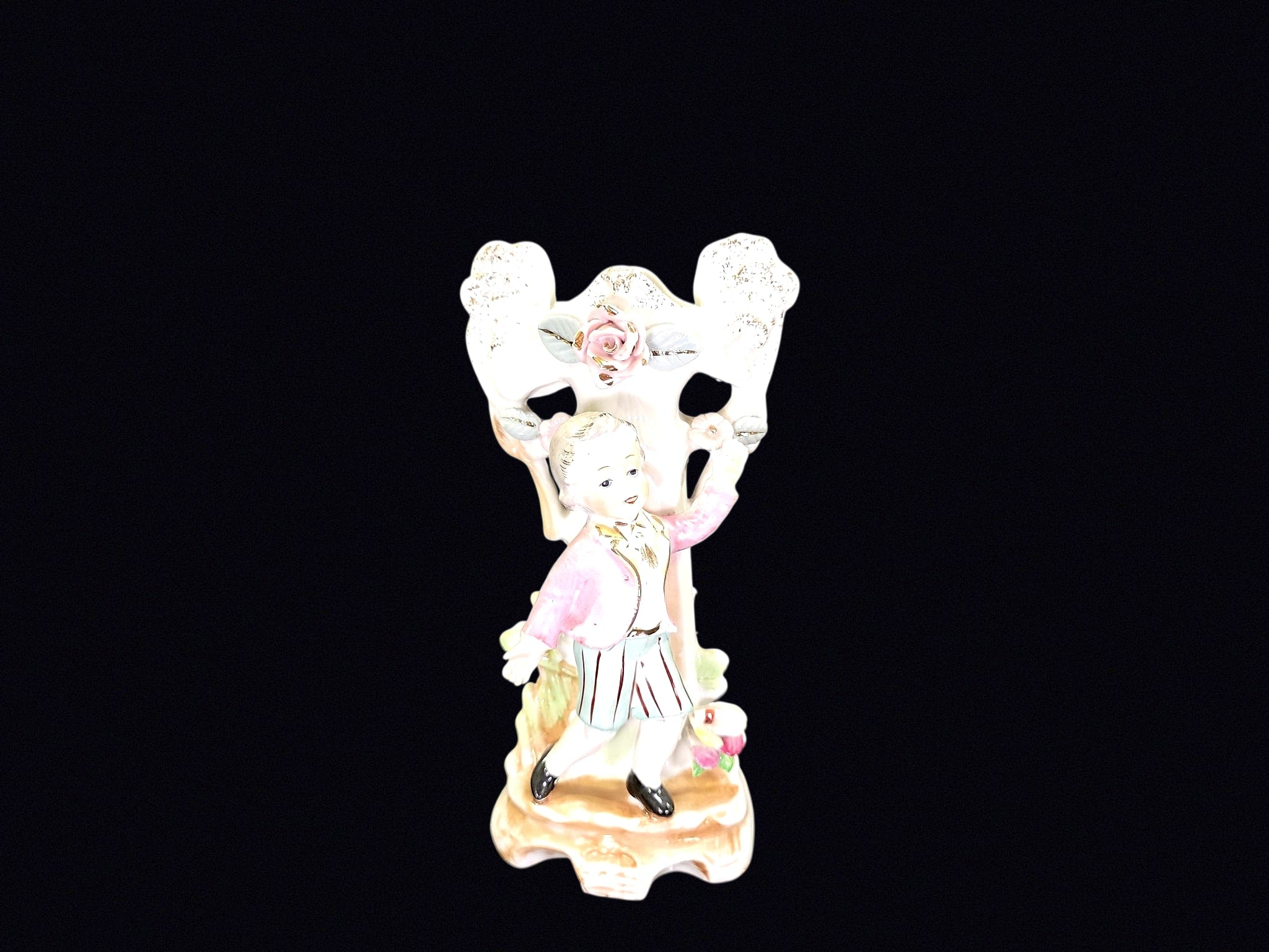 Porcelain Colonial Boy Figural Spill Vase