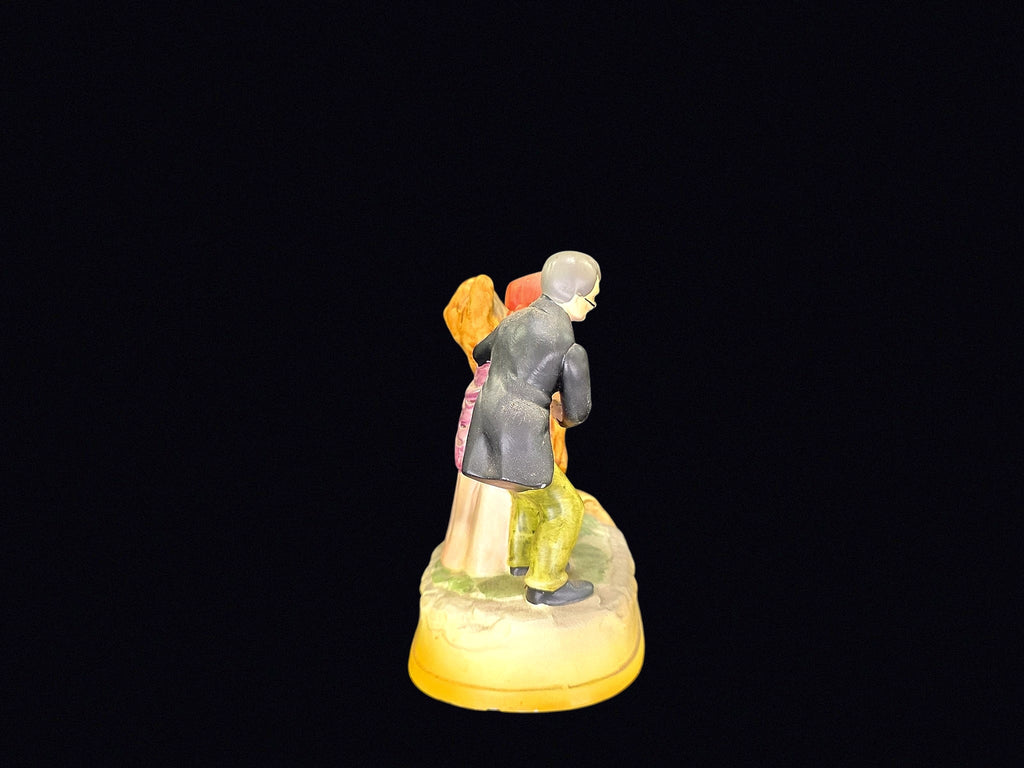 Bisque Porcelain Elderly Couple Music Box