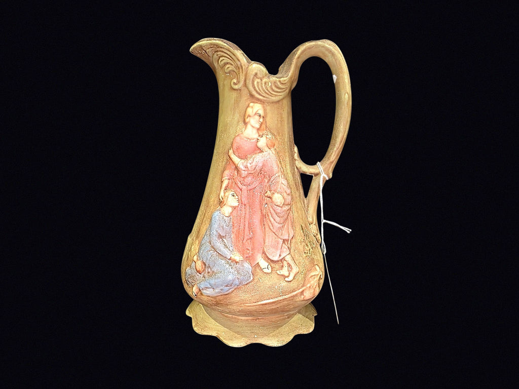 Chalkware Ewer Classical Relief Figures c1900