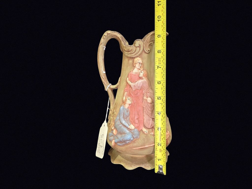 Chalkware Ewer Classical Relief Figures c1900