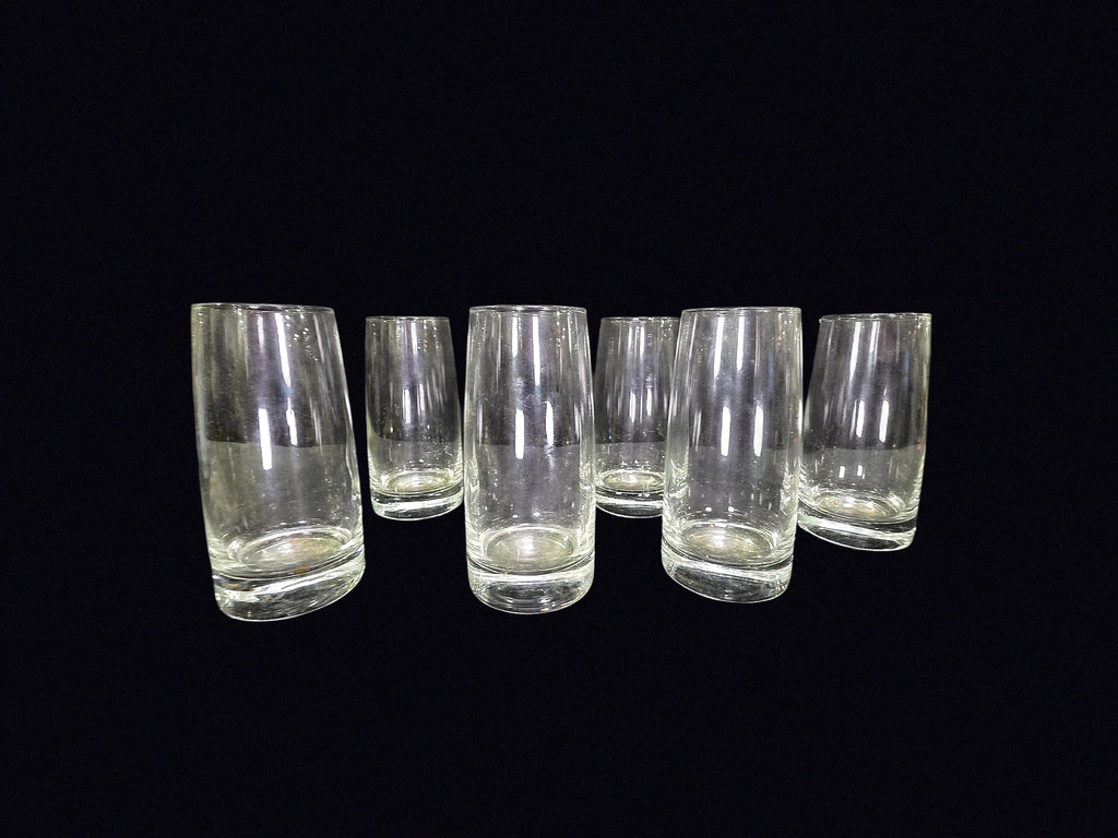 Set of 6 Clear Glass Highball Tumblers
