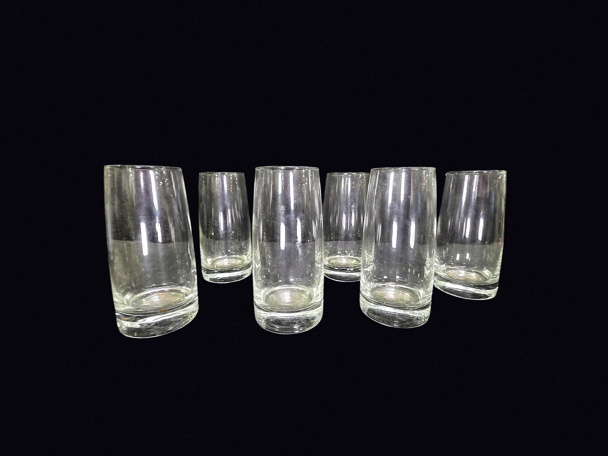 Set of 6 Clear Glass Highball Tumblers