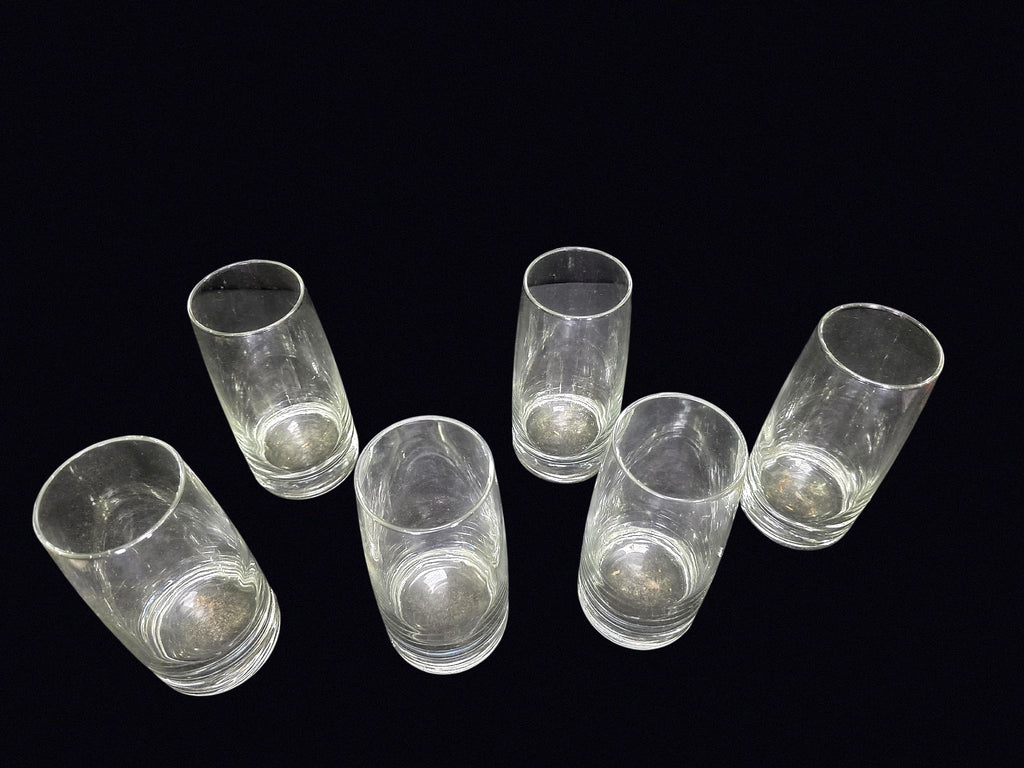 Set of 6 Clear Glass Highball Tumblers