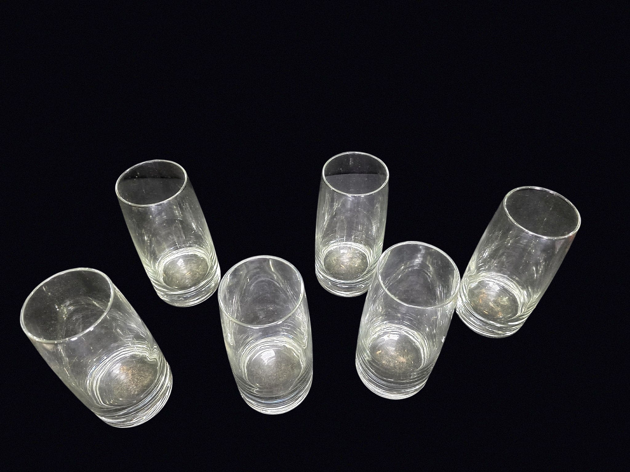 Set of 6 Clear Glass Highball Tumblers