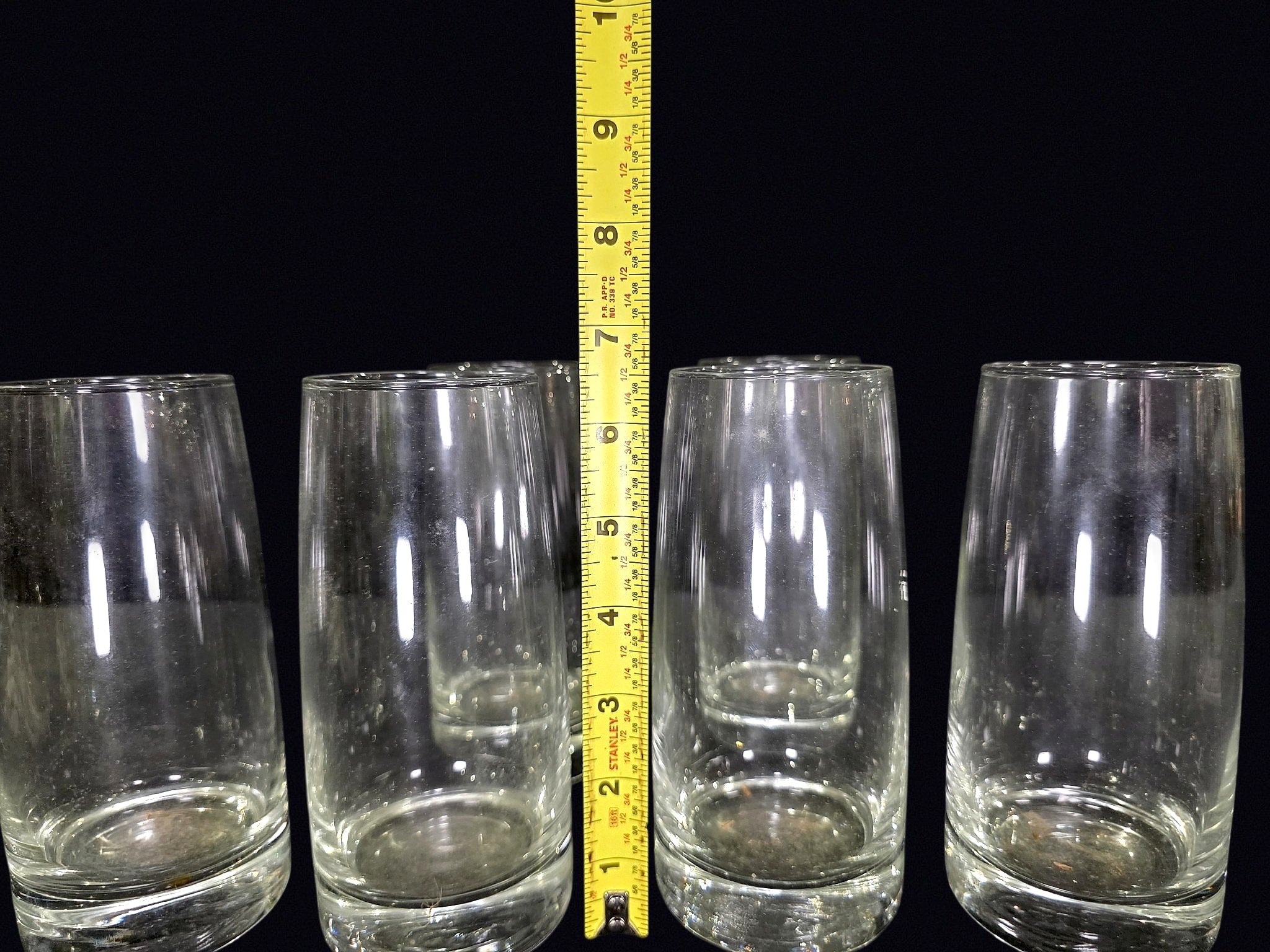 Set of 6 Clear Glass Highball Tumblers
