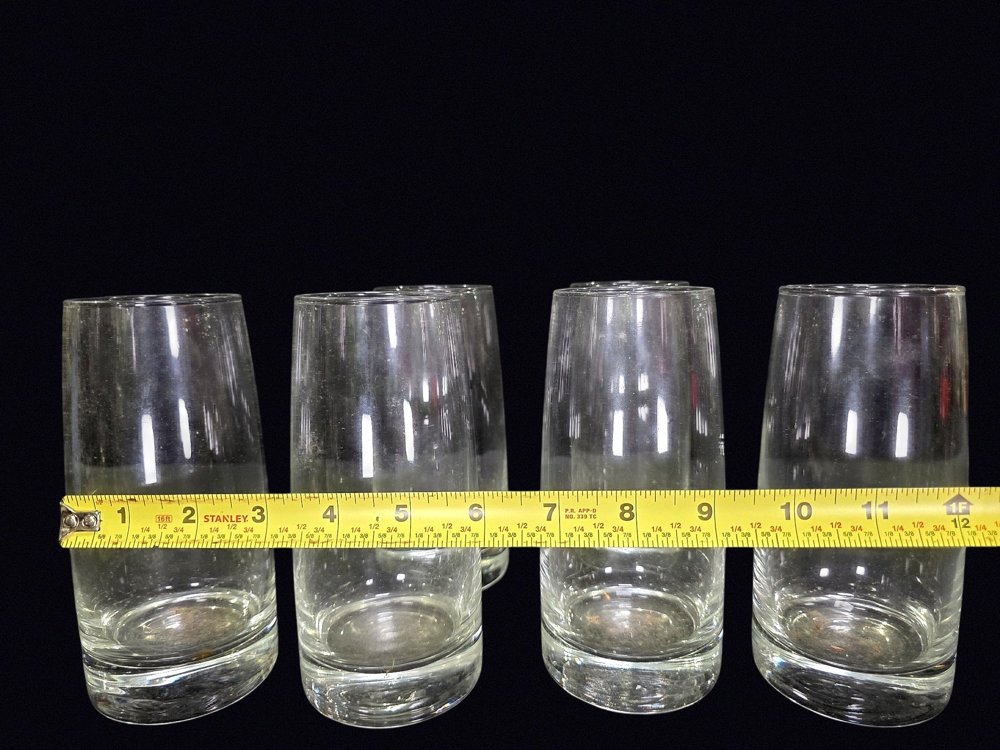 Set of 6 Clear Glass Highball Tumblers