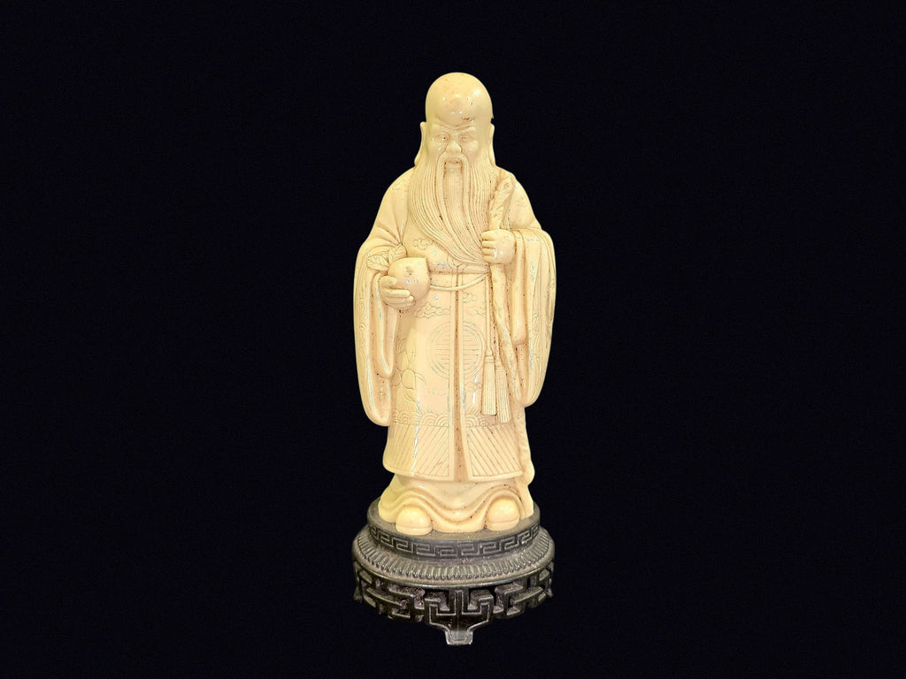 Shou Lao Faux Ivory Resin Figure Hong Kong