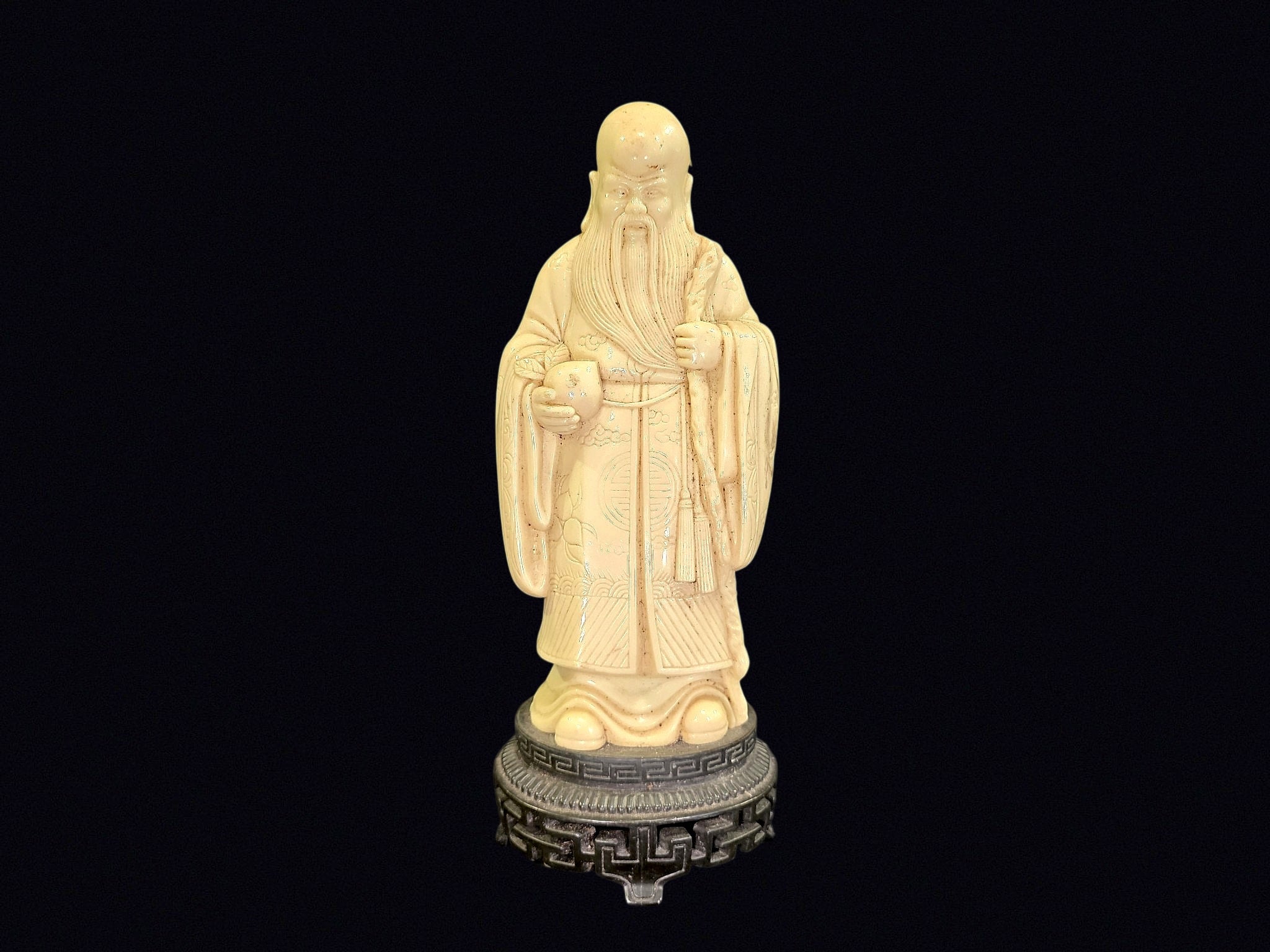 Shou Lao Faux Ivory Resin Figure Hong Kong