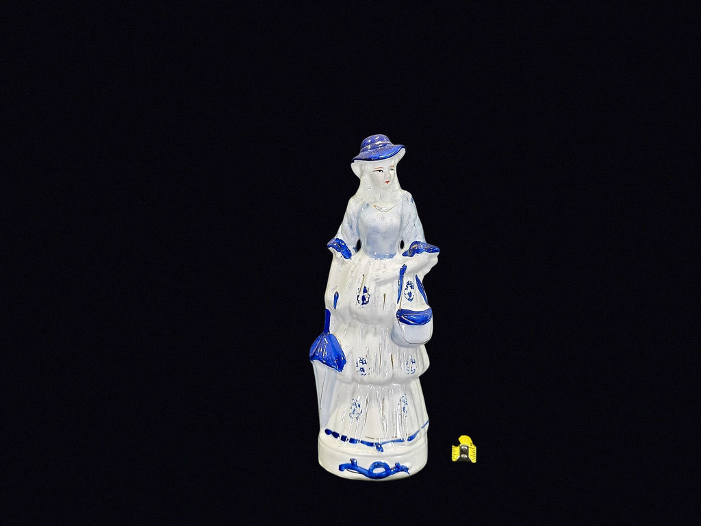 Delft Style Victorian Lady Porcelain Figurine