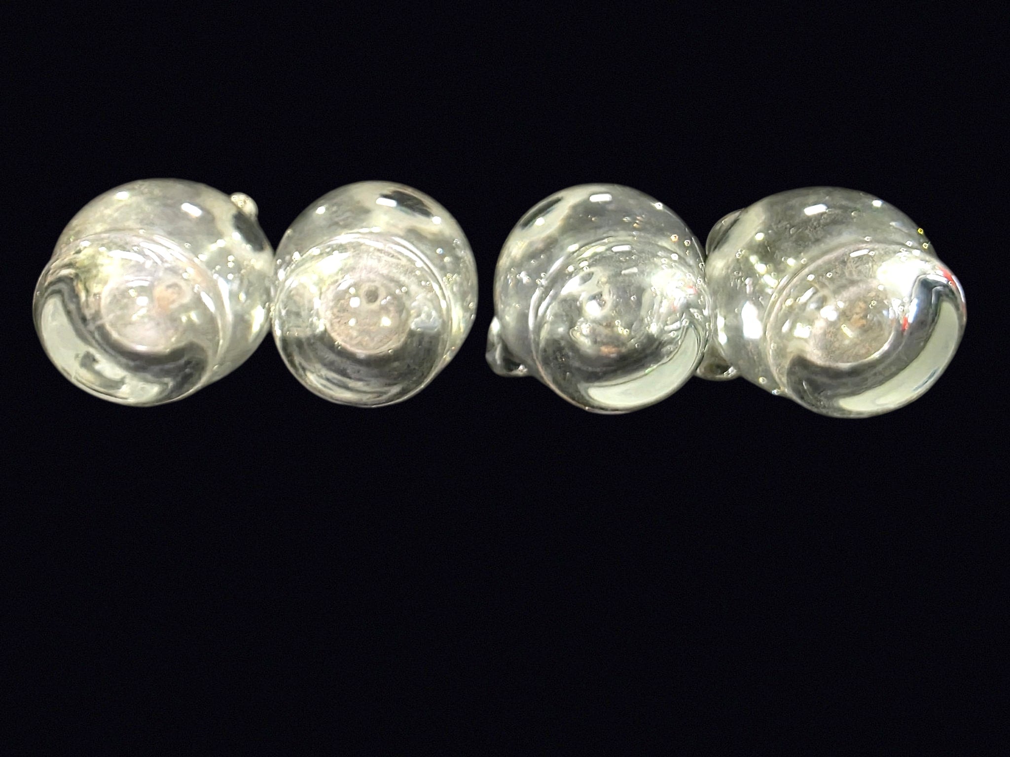 Four Mid-Century Glass Cruets Applied Handles