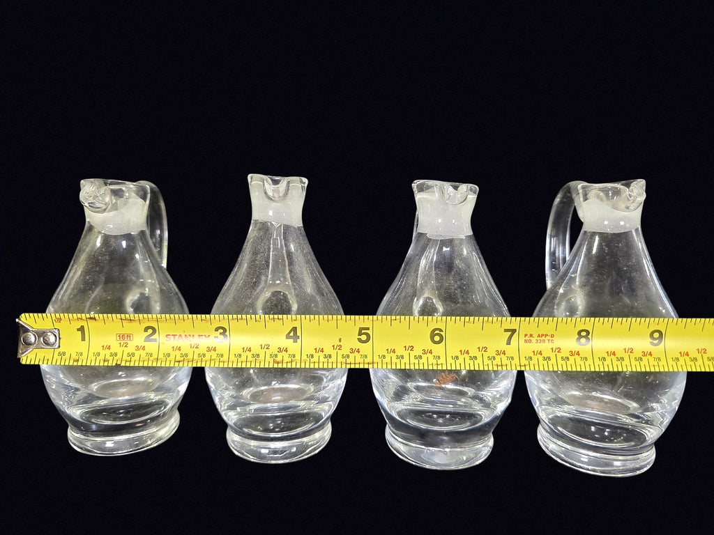Four Mid-Century Glass Cruets Applied Handles