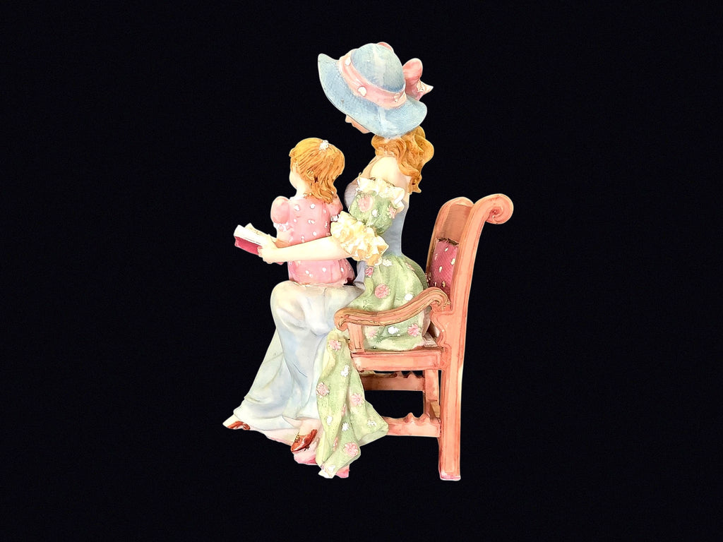 Resin Mother and Child Reading Figurine