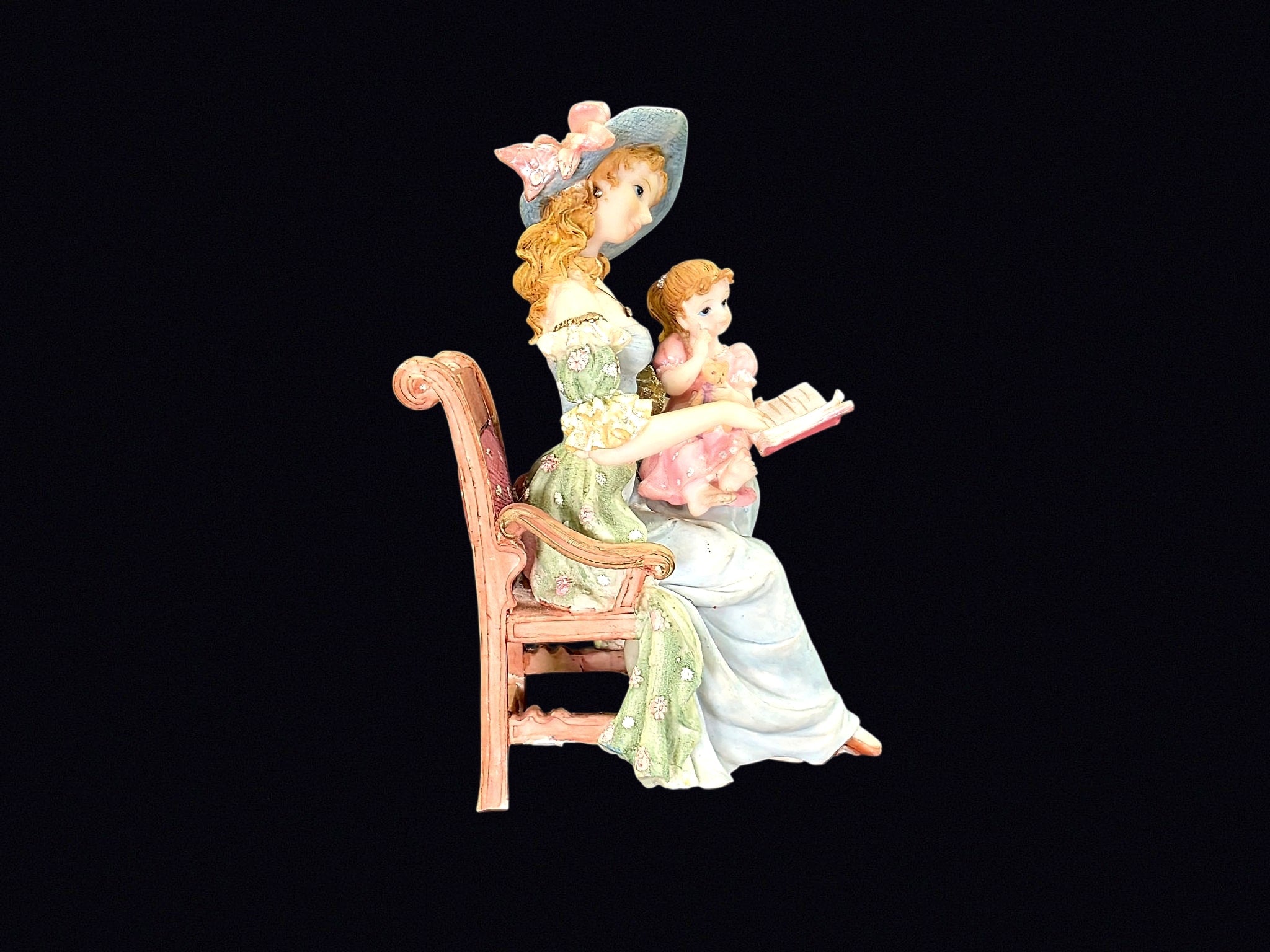 Resin Mother and Child Reading Figurine