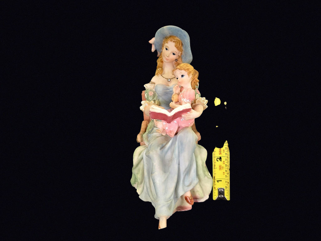Resin Mother and Child Reading Figurine
