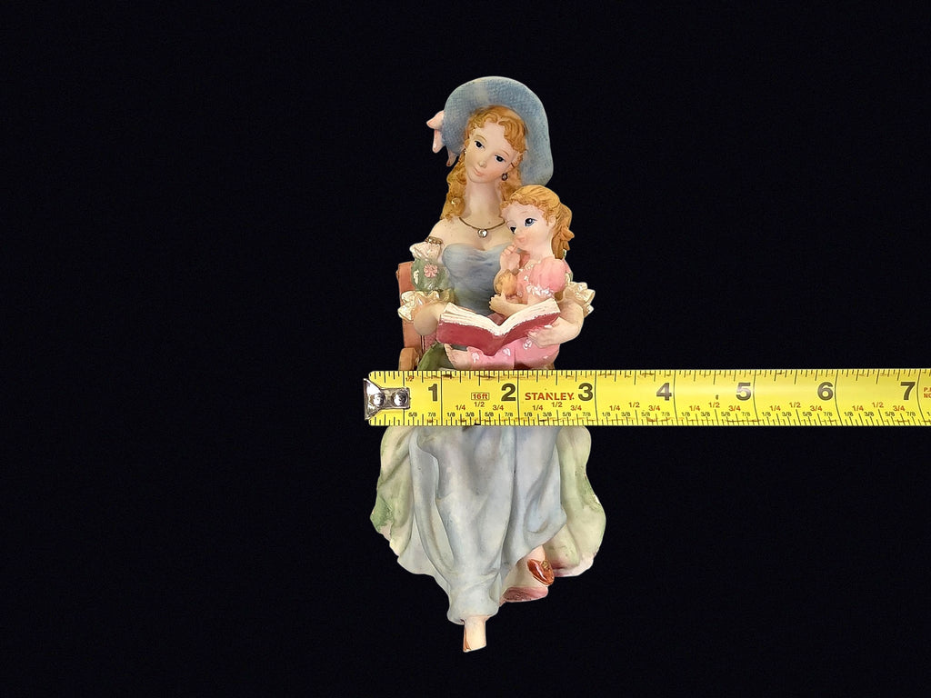 Resin Mother and Child Reading Figurine