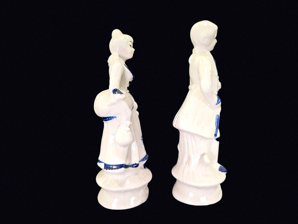 Blue White Porcelain Colonial Couple Figurines