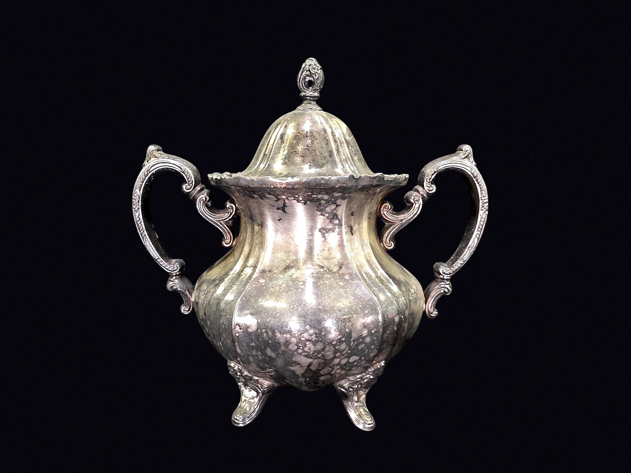 Silverplate Lidded Sugar Bowl Mid-20th C