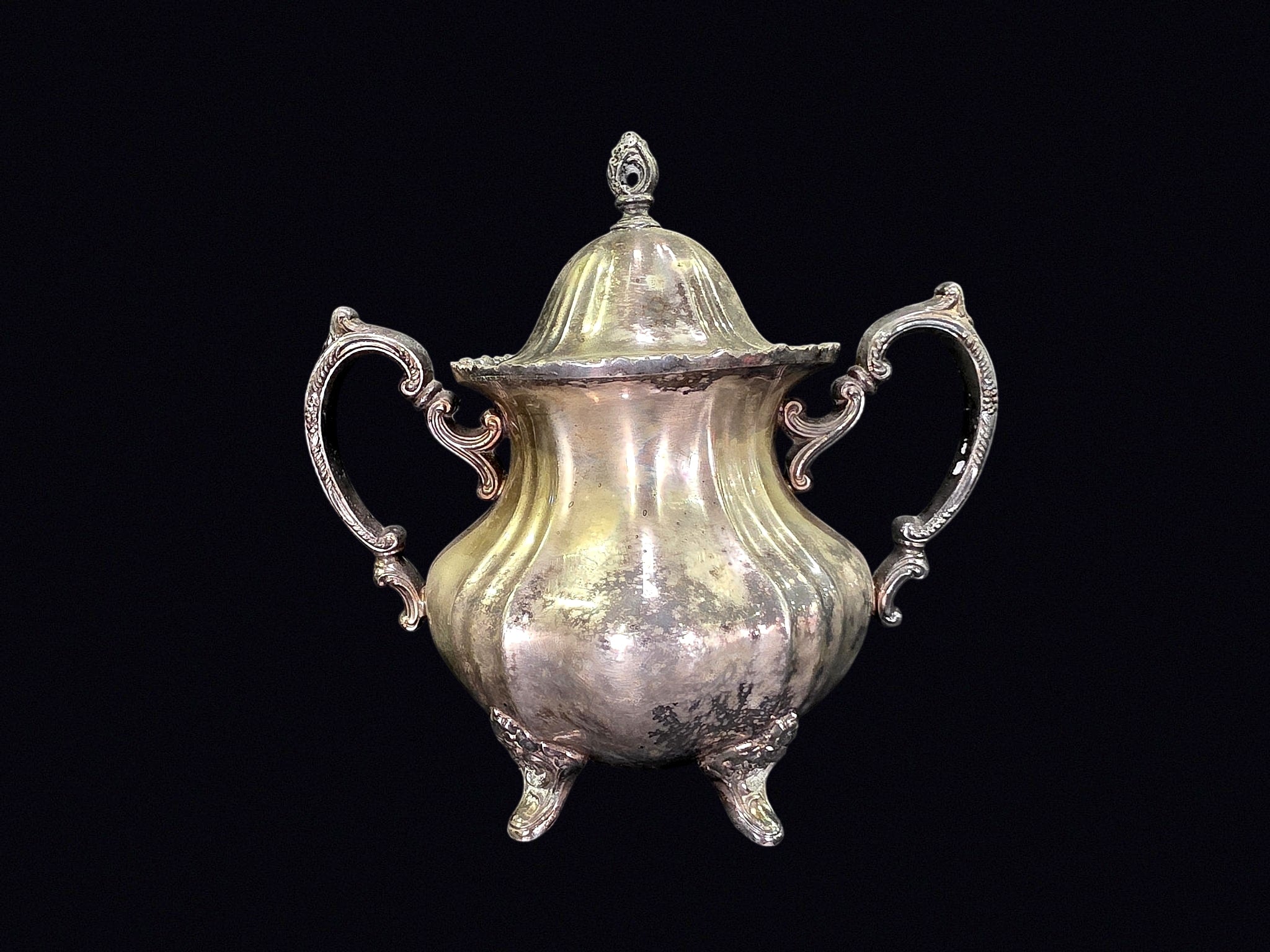Silverplate Lidded Sugar Bowl Mid-20th C