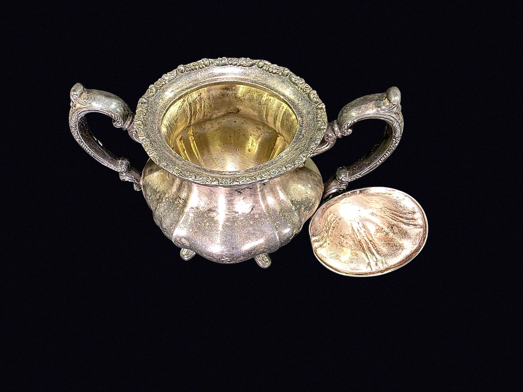 Silverplate Lidded Sugar Bowl Mid-20th C