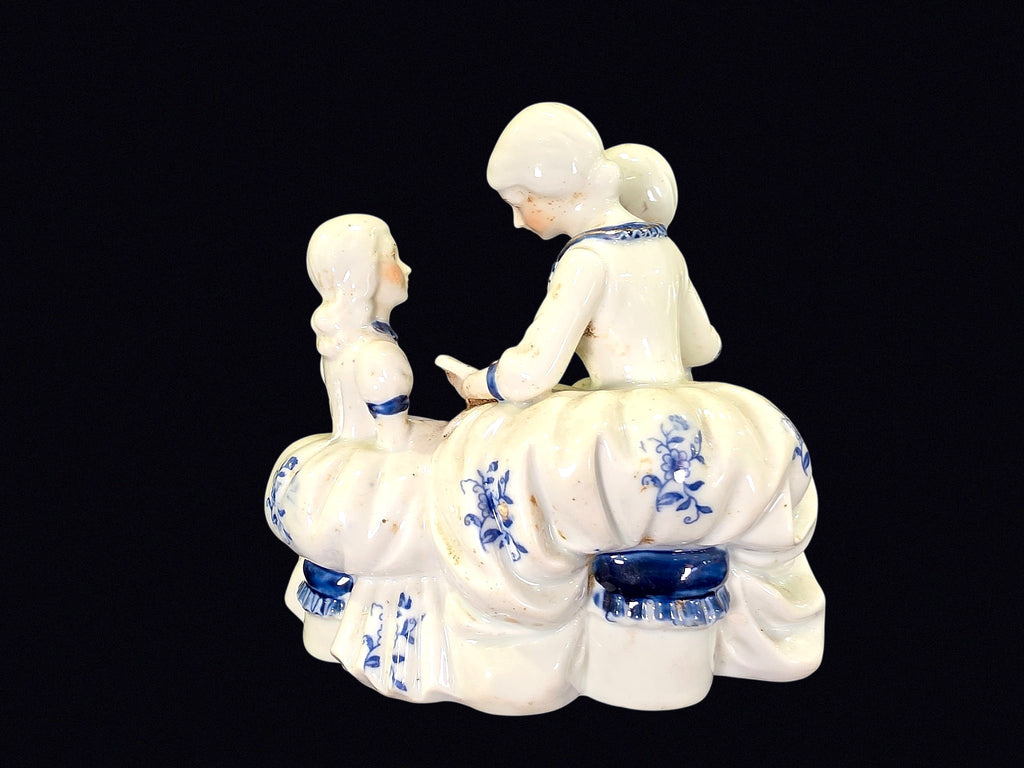 Delft Style Porcelain Mother Children Group