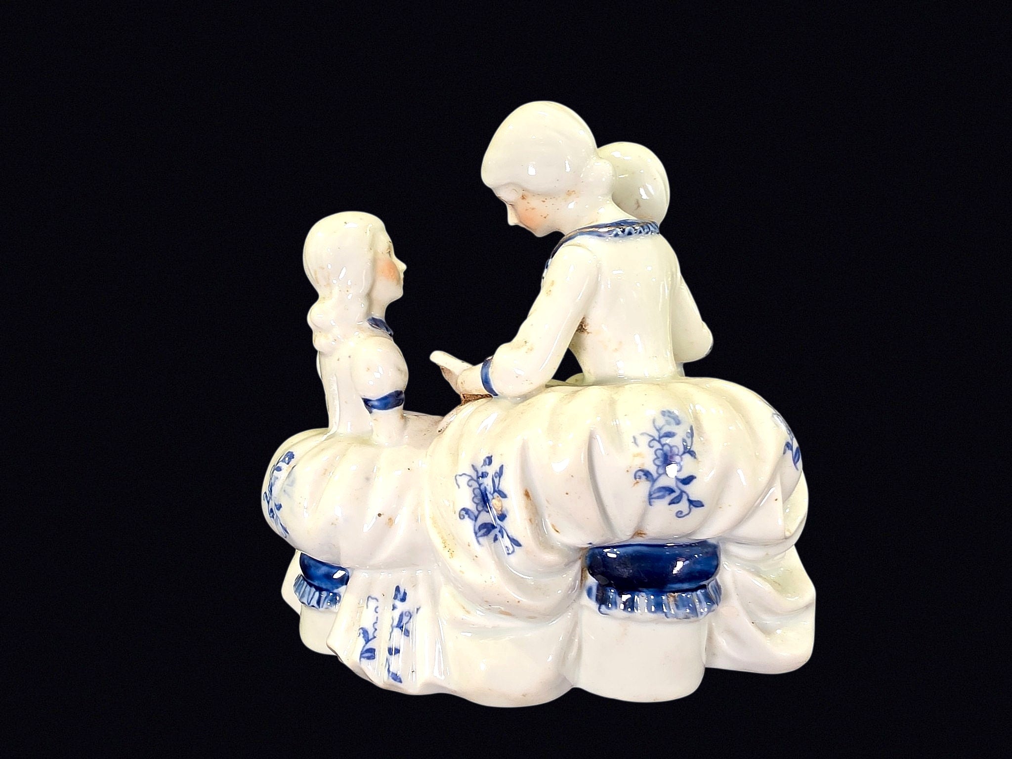 Delft Style Porcelain Mother Children Group