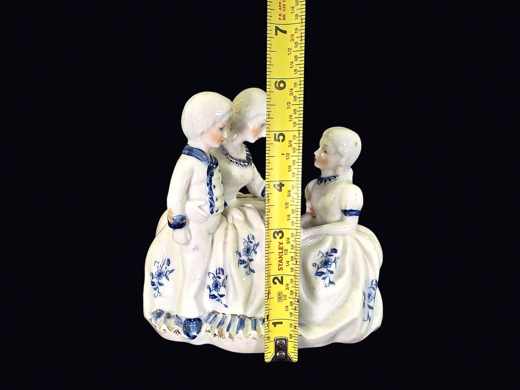 Delft Style Porcelain Mother Children Group