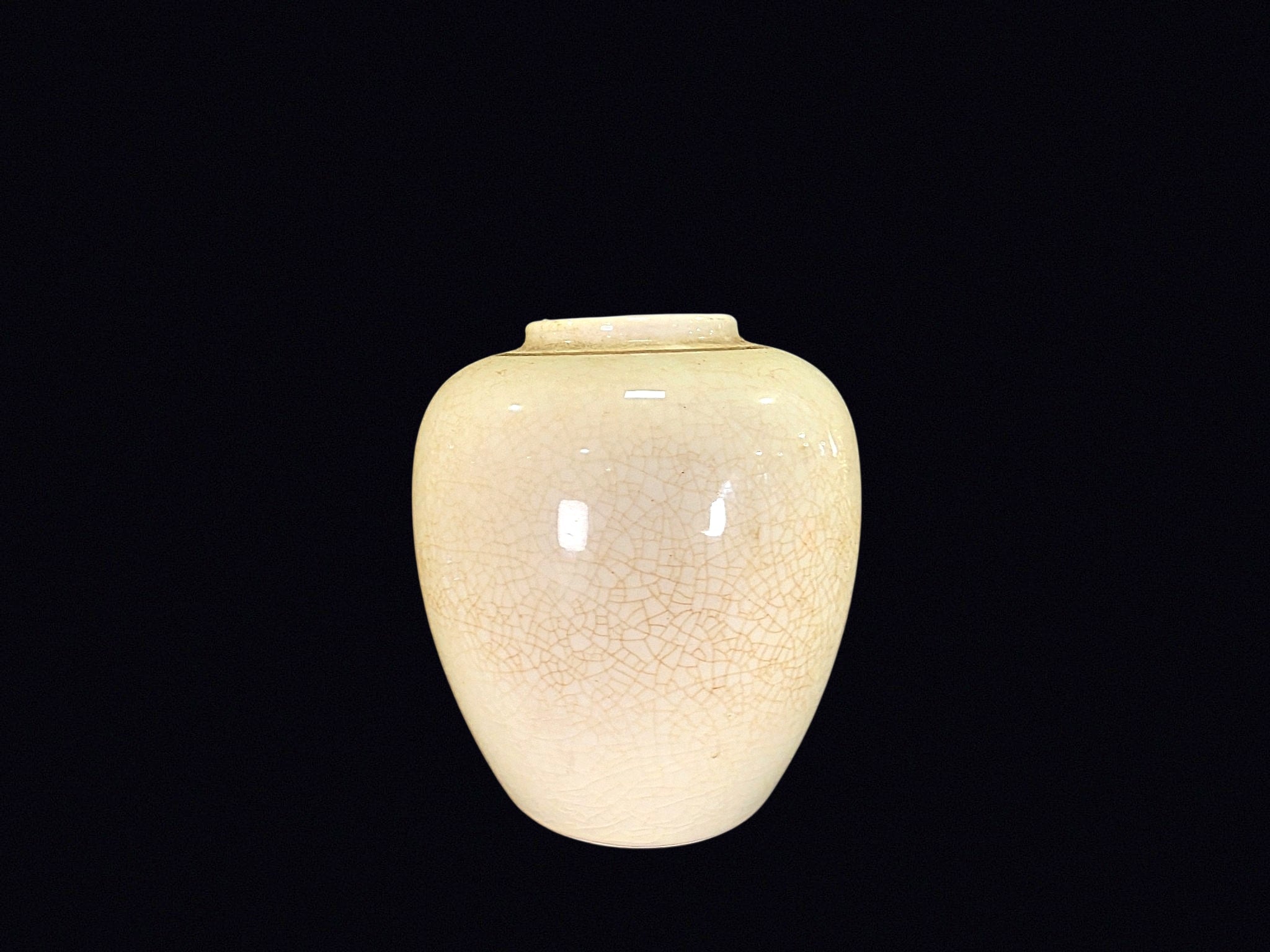 Yamahiro Toen Satsuma Crackle Iris Jar Showa