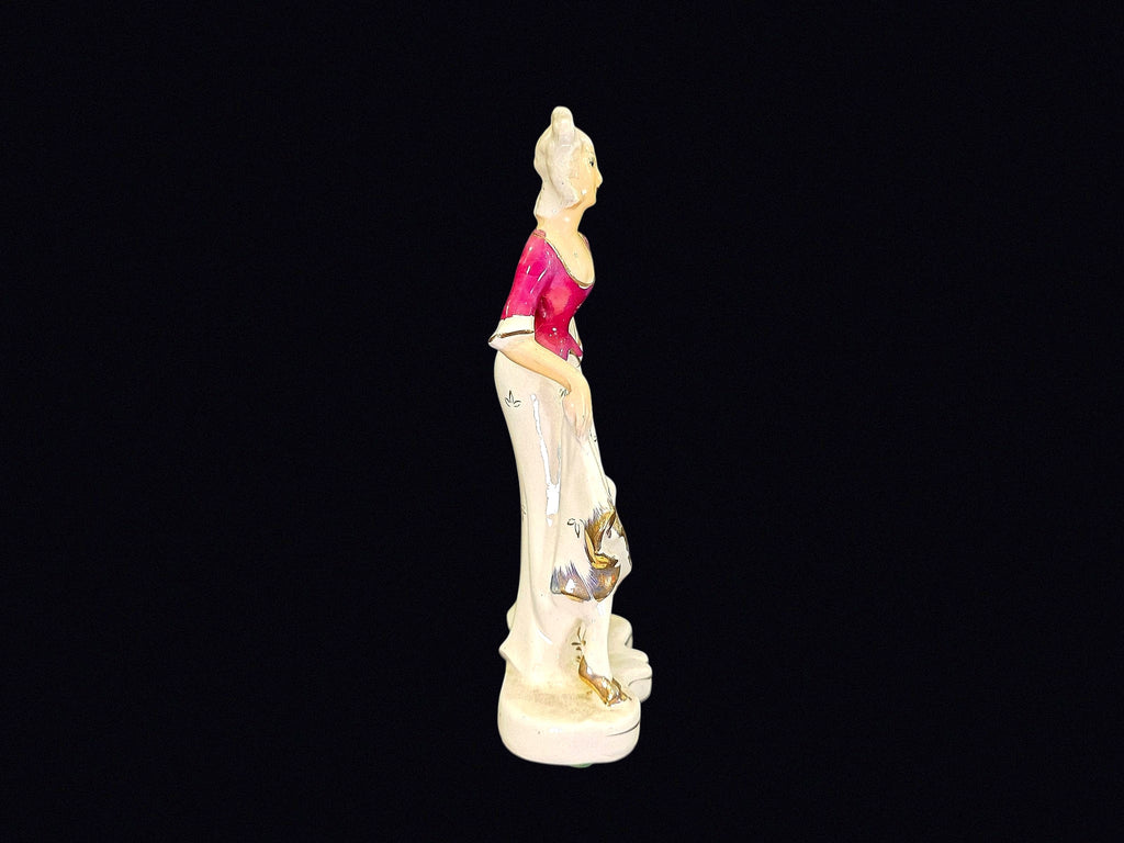 Porcelain Victorian Lady with Harp 1992