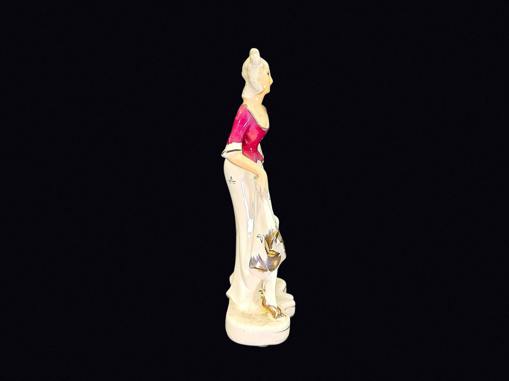 Porcelain Victorian Lady with Harp 1992