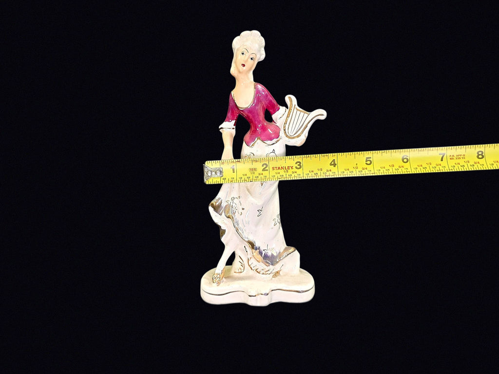 Porcelain Victorian Lady with Harp 1992
