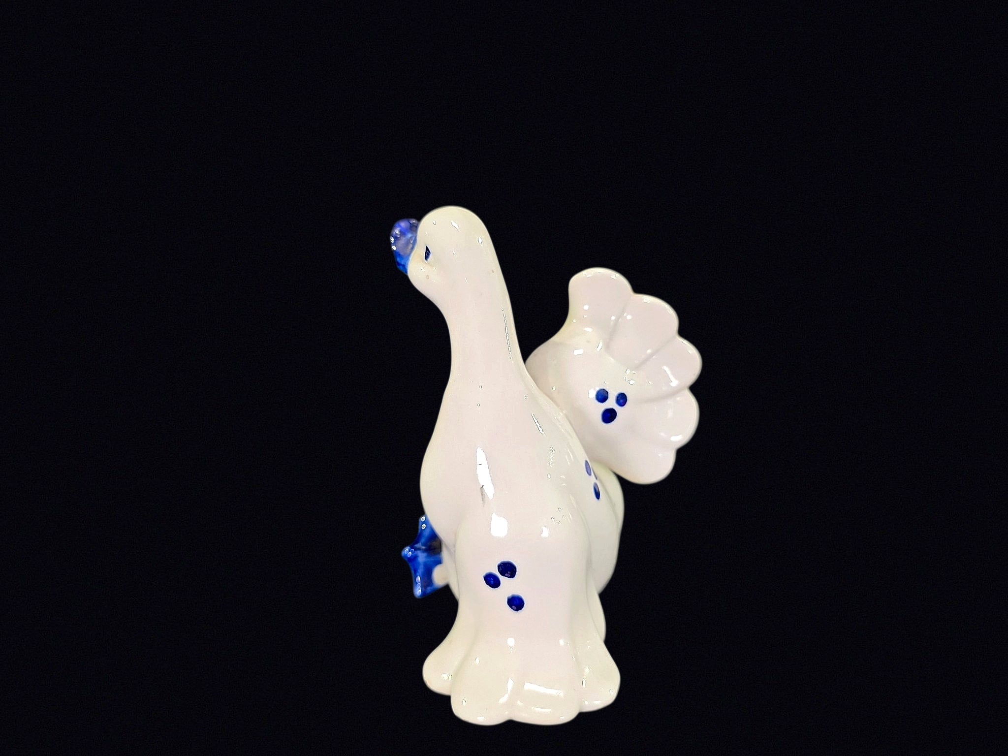 Delft Style Porcelain Goose Pair Figurine